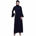 Casual A-line abaya with bell sleeves- Navy Blue Casual A-line abaya with bell sleeves- Navy Blue